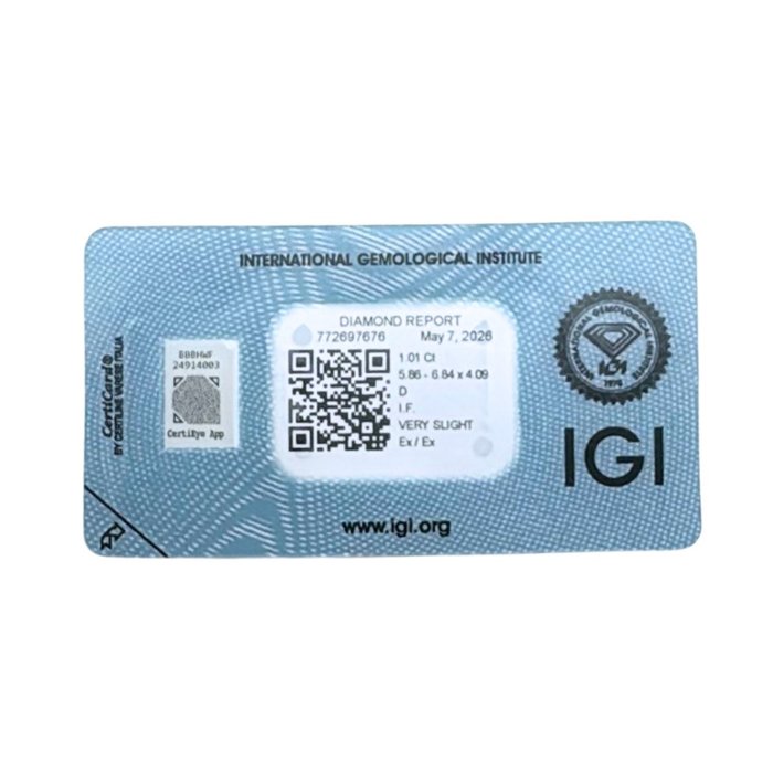 יהלום לב טבעי 1.01 קראט מתועדת IGI – תמונה 7