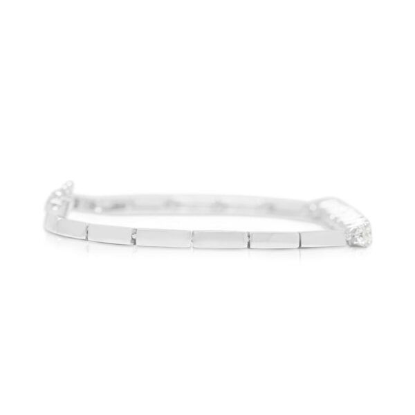 צמיד אלגנטי מיהלום טבעי בחיתוך עגול מבריק 1.12ct בזהב לבן 18K