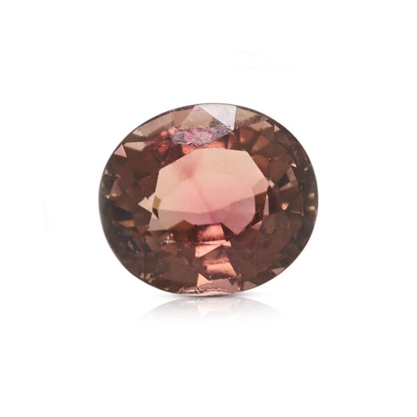 אבן חן טורמלין אובלי 7.95ct בגוון חום-סגול נדיר, עם תעודת NGI