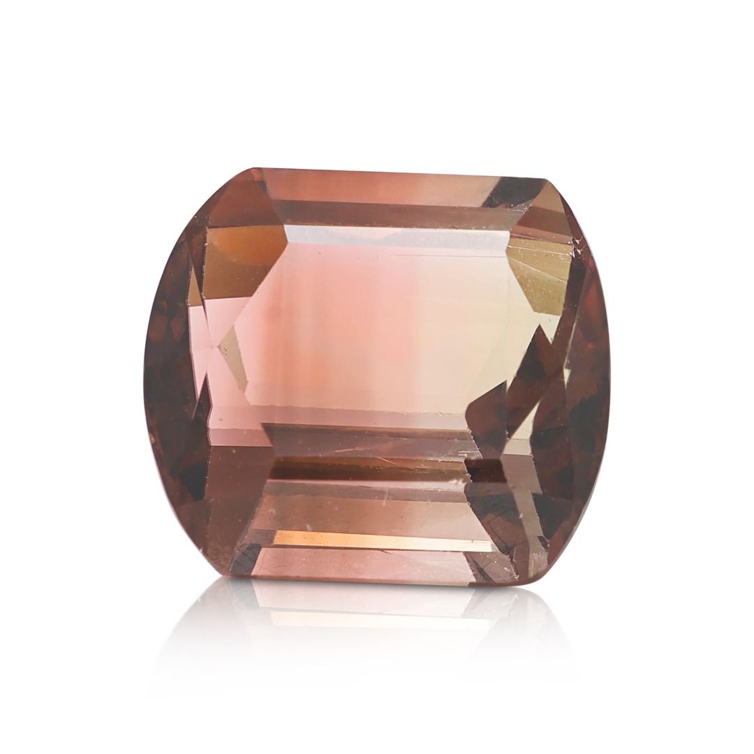 אבן חן טורמלין טבעי נדירה 9.25ct דו-גונית בחיתוך כרית, עם תעודת NGI