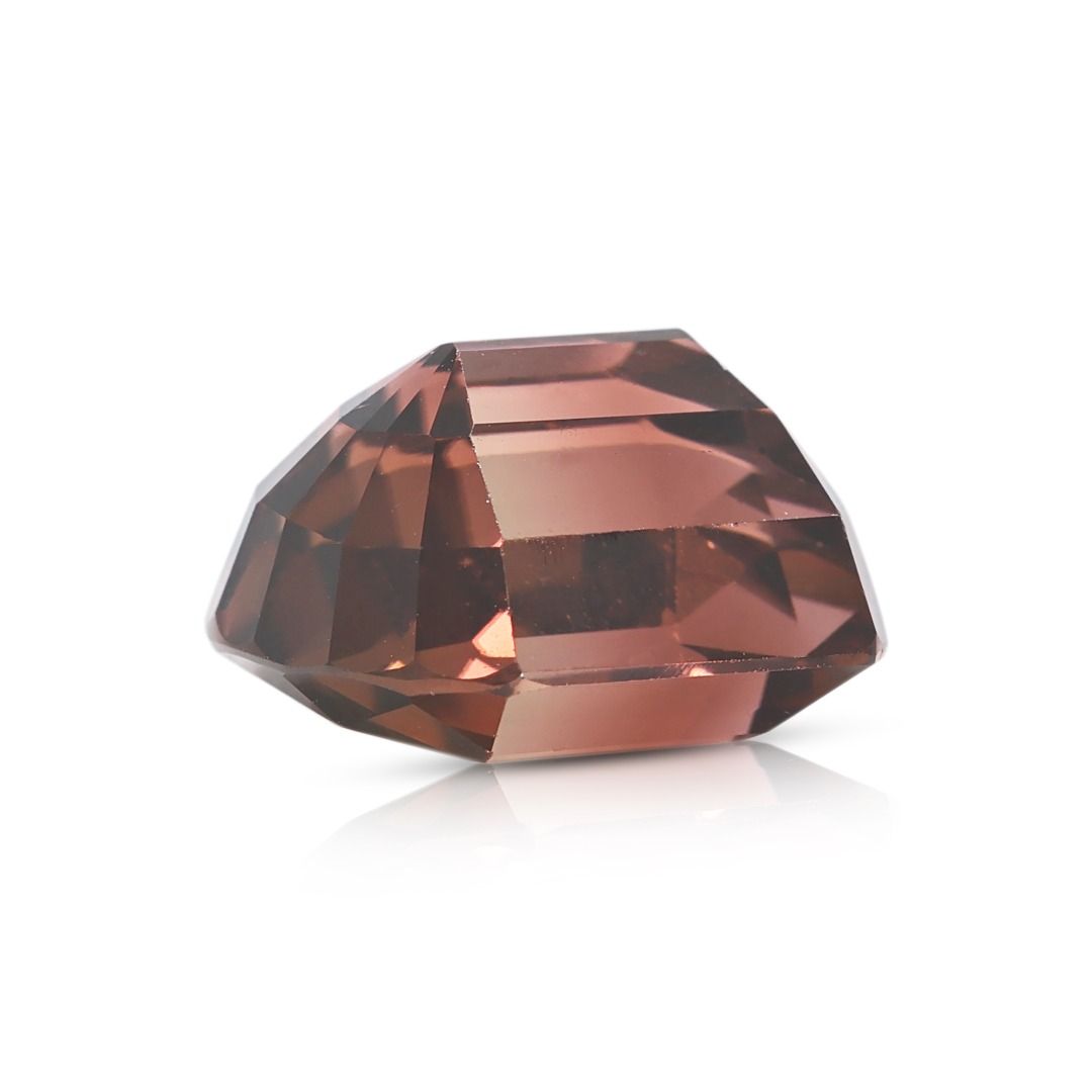⁦אבן חן טורמלין טבעי נדירה 9.25ct דו-גונית בחיתוך כרית, עם תעודת NGI⁩ – תמונה ⁦8⁩
