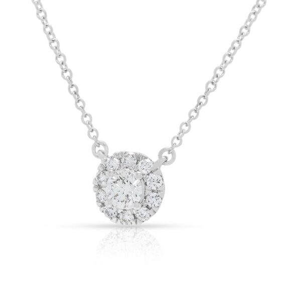 שרשרת יהלום מעבדה נצחית 0.51ct בהילה, בזהב לבן 18K