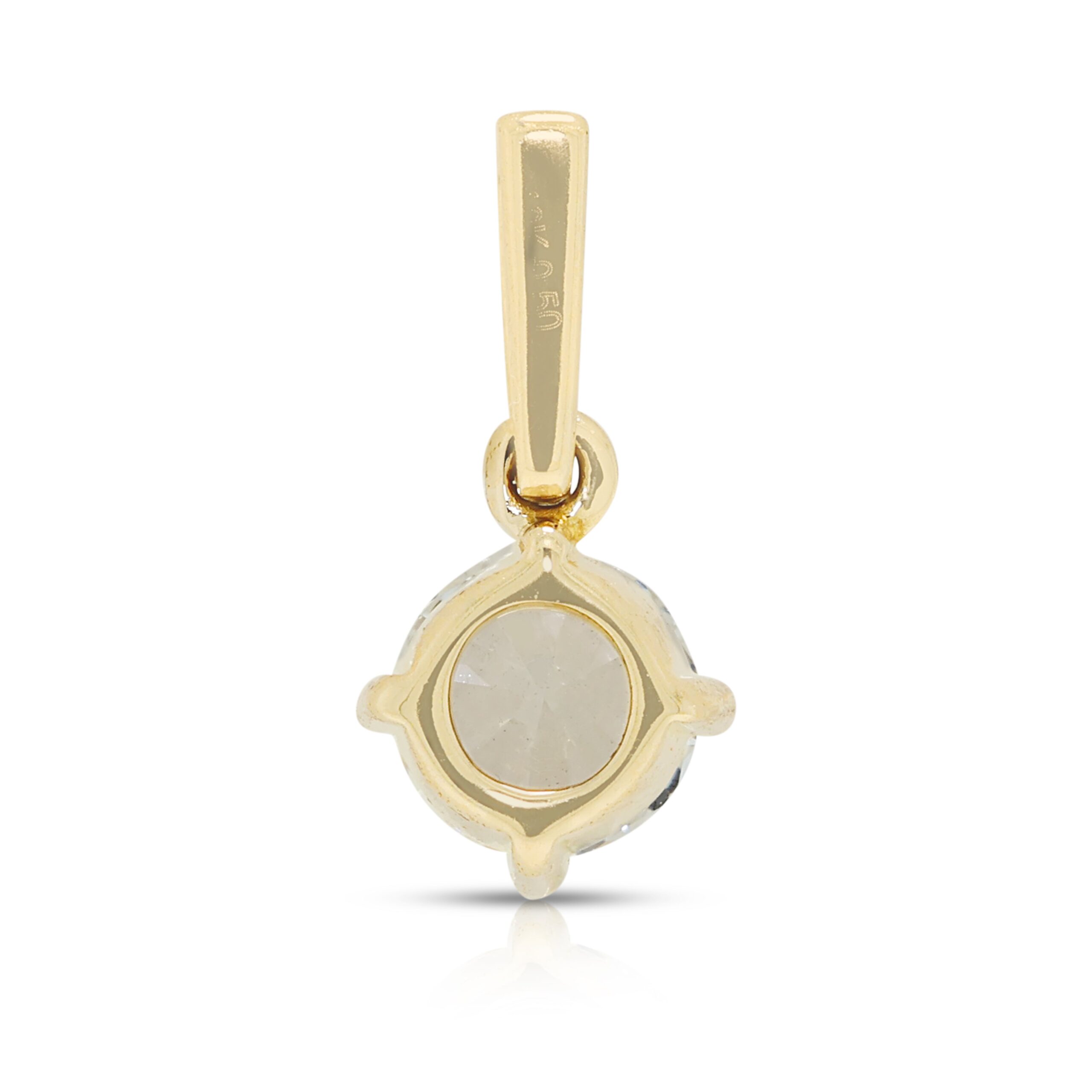 תליון סוליטר אלגנטי מיהלום טבעי 0.50ct בזהב דו-גוני 18K – תמונה 7